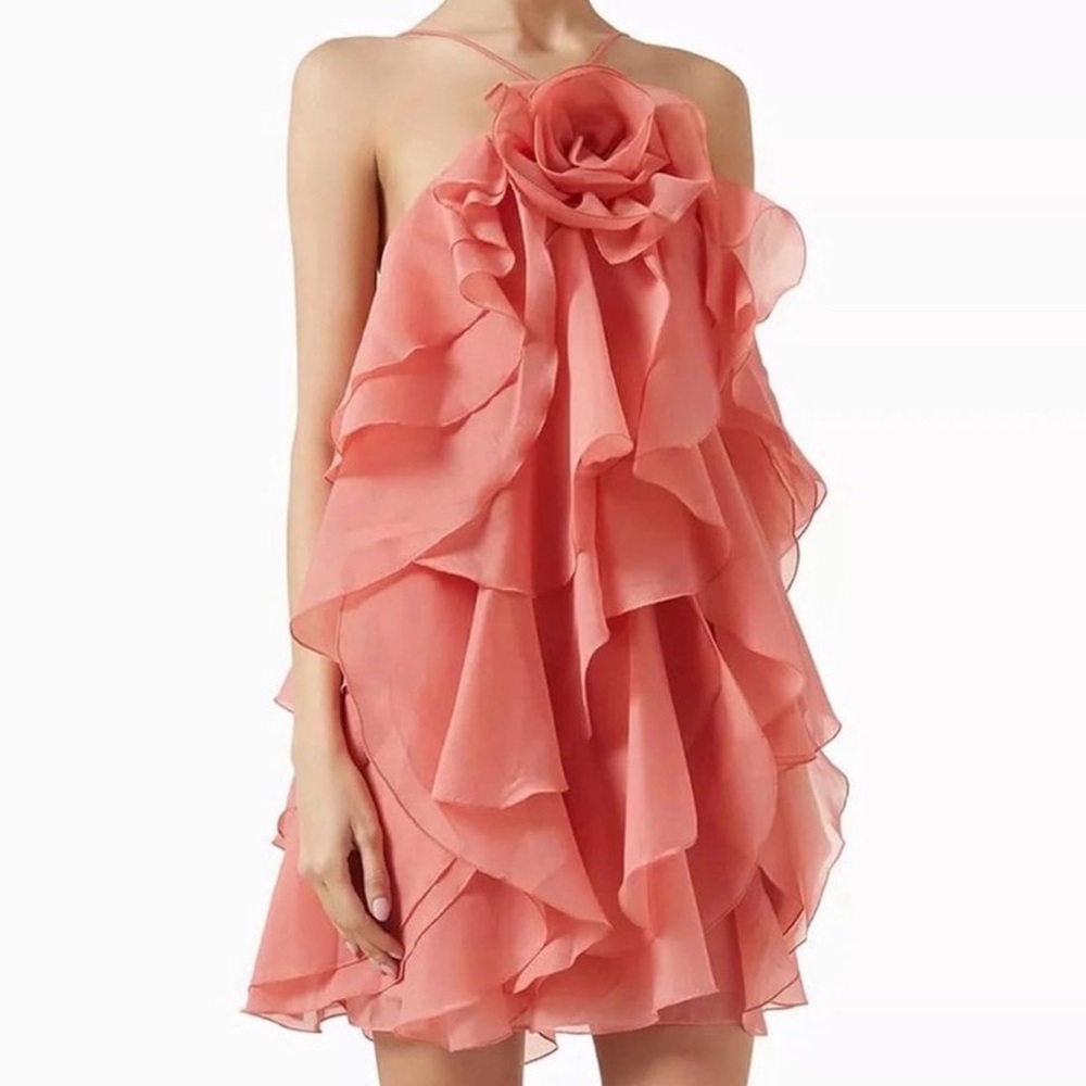 Coral Cocktail Dress size Large EUC